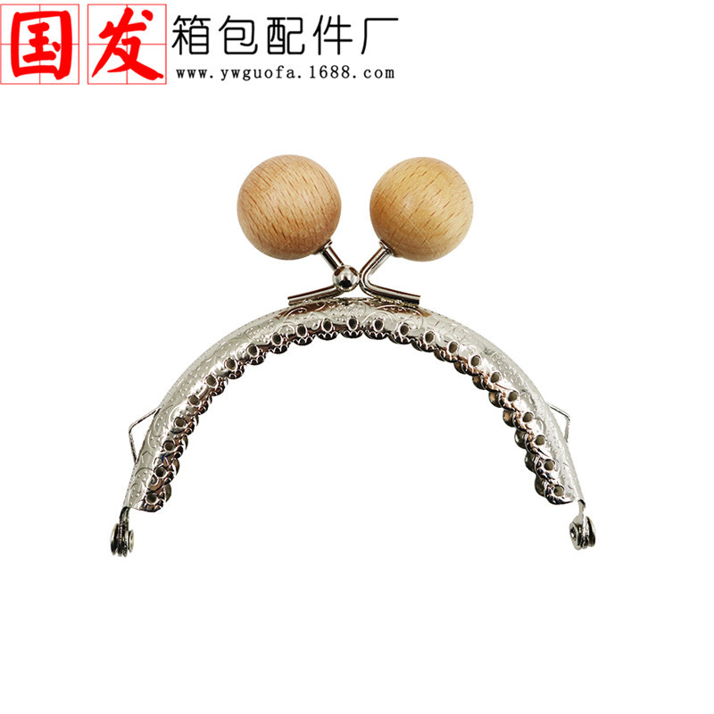 Una sola oreja de 8,5 cm semicircular cuentas de madera brillante oro 20MM cabeza de caramelo de cuentas de madera [plateada] accesorios de bolsa de oro