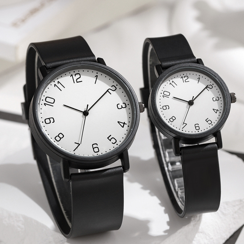 Simple Fashion Couple Watch Men and Women Applicable Tape 12 Digital Student Exam Civil Servant Exam Mute Watch