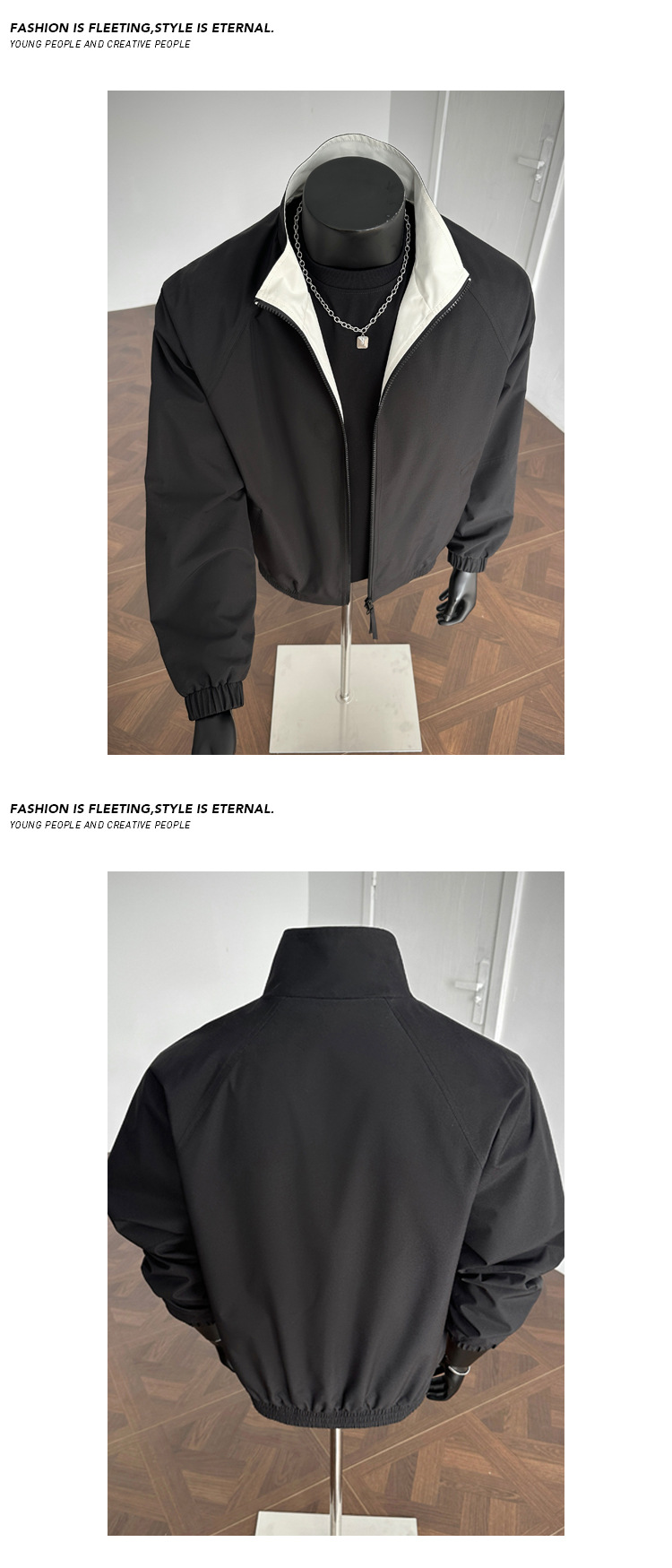American-style Color-block Flight Jacket For Men, Spring Cleanfit Double-zipper Sports Jacket, Outdoor Three-proof_mkmklike.com