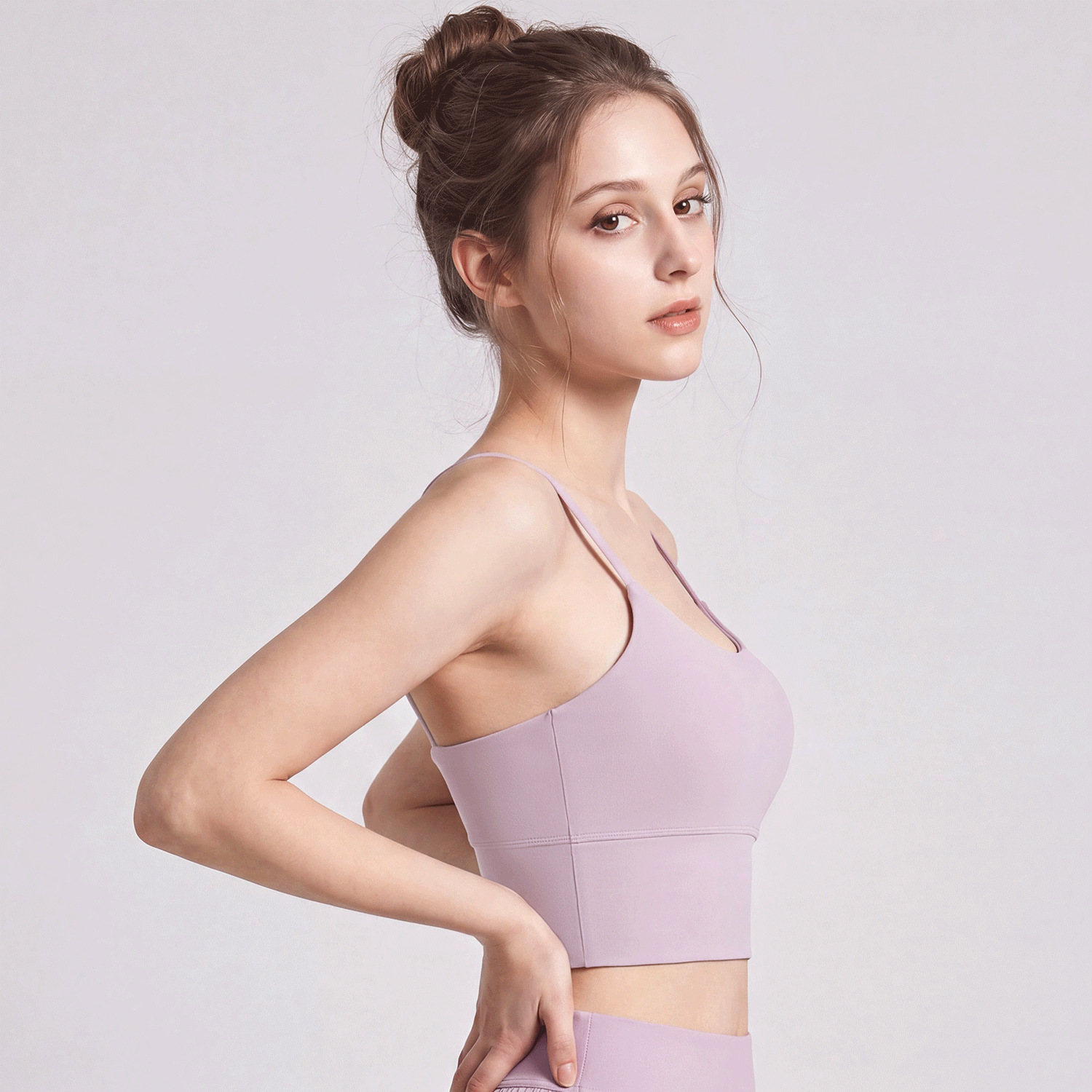 Sujetador deportivo estilo ballet para mujer, antideslizante, a prueba de golpes, sujetador de cobertura, conjunto de ropa de yoga.