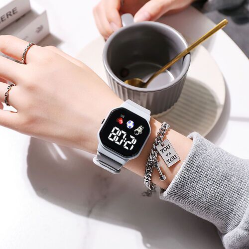 Electronic watch, single-button minimalist watch, student watch