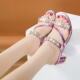 Korean New 2020 Summer Women's Sandals and Slippers Mid-heel Women's Shoes Rhinestone Fish Mouth Large Size Sandals and Slippers for Women Wholesale