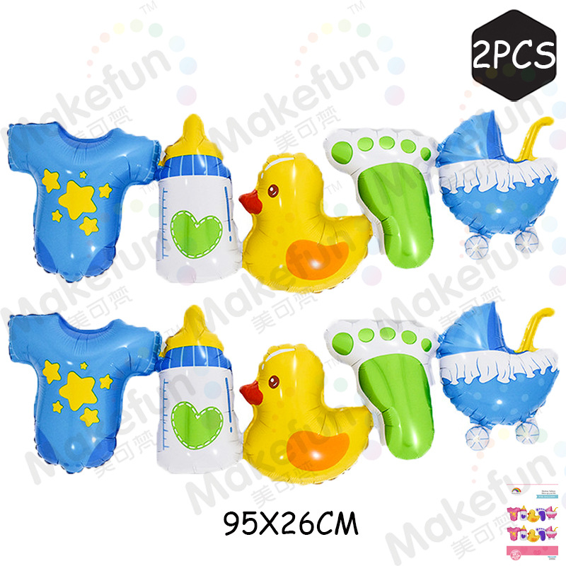 连体婴儿车蓝色