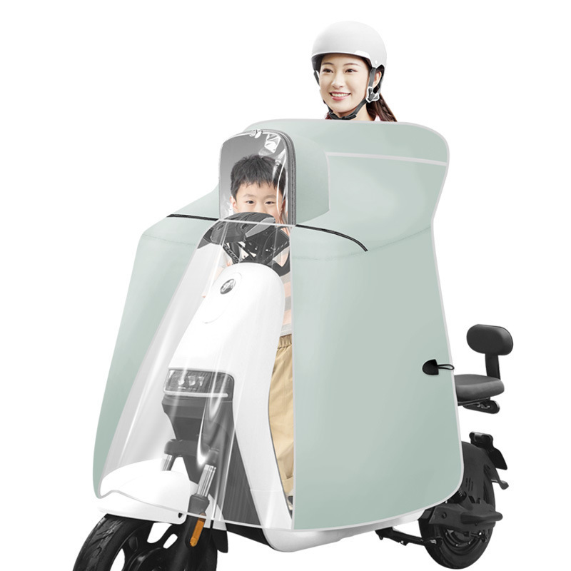 夏季斗篷亲子款电动车挡风被电瓶车防晒防水遮阳罩防紫外线|undefined