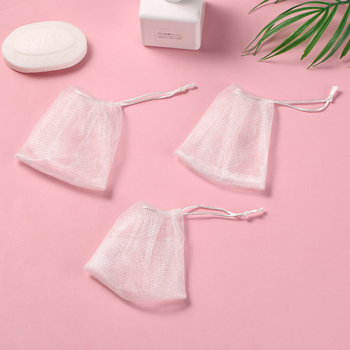 Double-layer small white rope bubbler, handmade soap frother, foaming net, foaming net, soap net bag, facial cleanser net