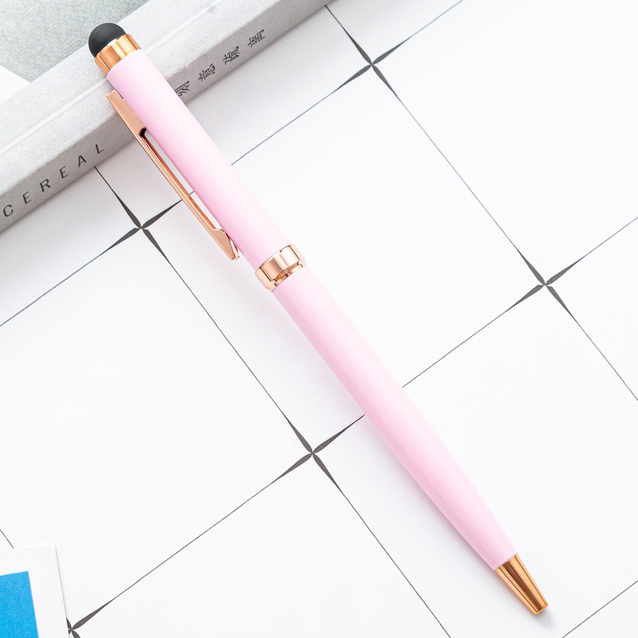 Capacitor de metal lápiz de aluminio cabeza de pantalla táctil lápiz de bola de doble uso lápiz de regalo de doble uso al por mayor