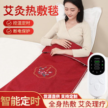 电加热艾灸毯床垫纯艾绒家用高档加热垫艾草热敷贴理疗电热全身灸