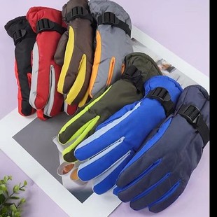 Winter new men's warm gloves outdoor skiing motorcycle electric bike riding gloves velvet padded cycling