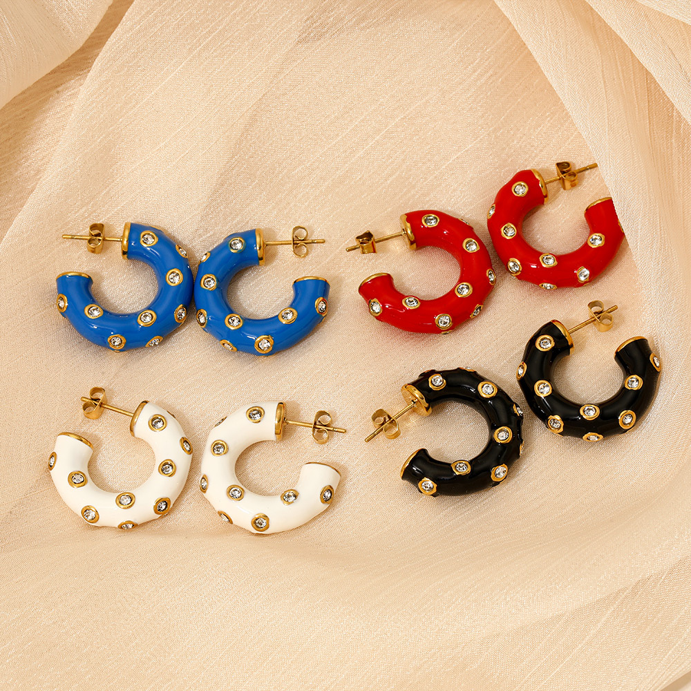 Vacuum Plating Gold Plating Process 1 Pair Casual Simple Style Geometric 304 Stainless Steel 16K Gold Plated White Gold Plated Gold Plated Ear Studs