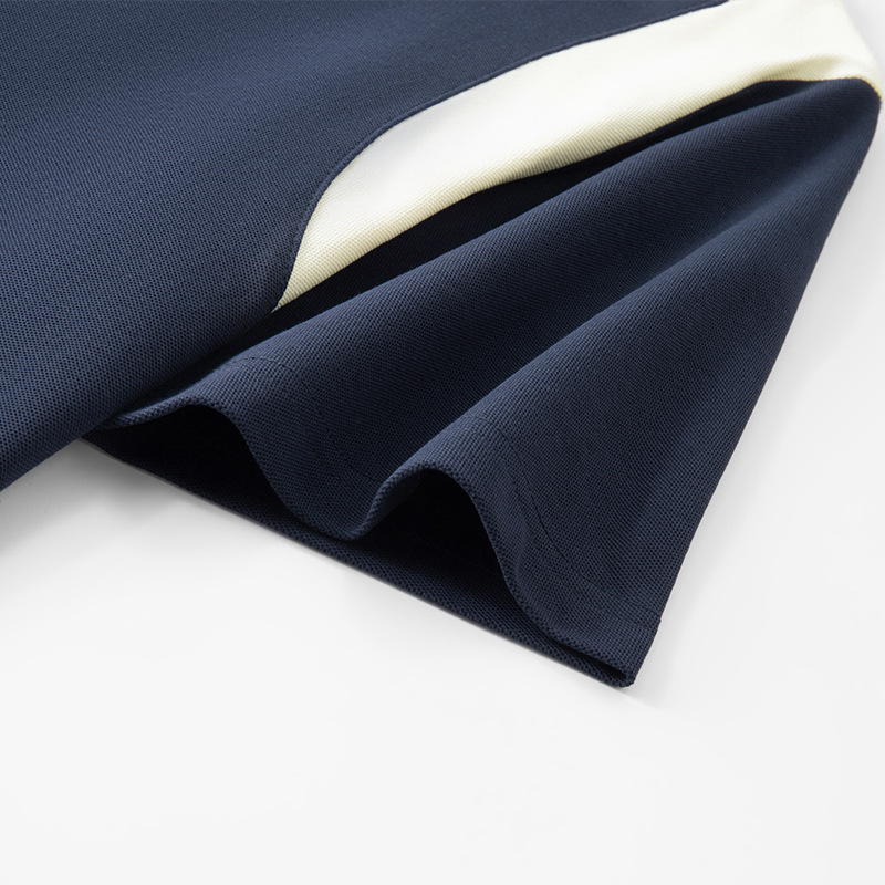 Semia cremallera marca de moda transfronteriza pesada escuela estilo europeo de manga corta camiseta de polo para hombres personalizada camiseta polo