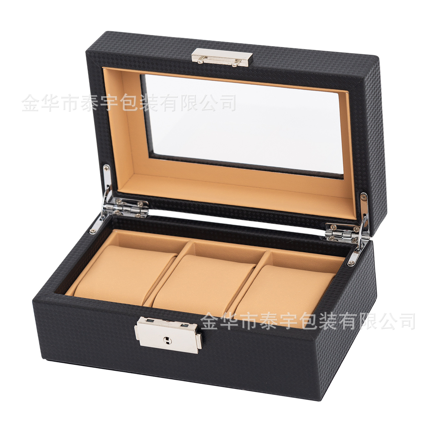 Caja de almacenamiento de reloj de gama alta de fibra de carbono de cuero de PU Caja de almacenamiento de reloj de madera Venta directa de fábrica Spot Spot Hand