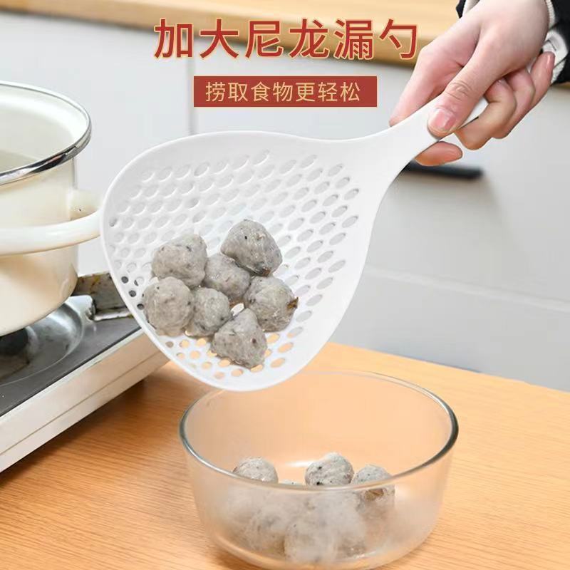 抖音日本大漏勺笊篱沥水捞勺家用耐高温硅胶过滤捞面汤圆饺子勺|ru