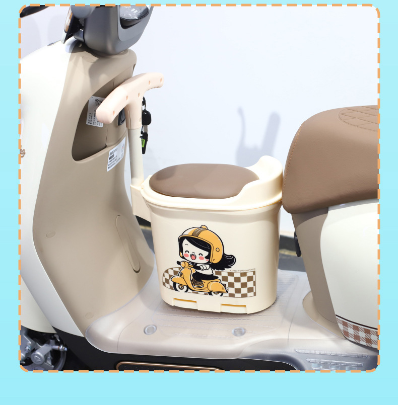 Universal Front-Mounted Child Seat for Electric Vehicles, Baby Scooter, Storage Electric Bike Front Seat, Front Body Protector for Electric Bikes
