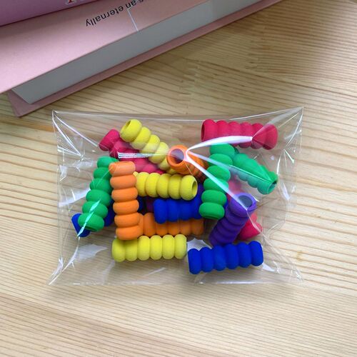 6 threaded sponge pencil holders, pencil gel pen sleeves, non-slip positive pen holders, student finger protection pen sleeves