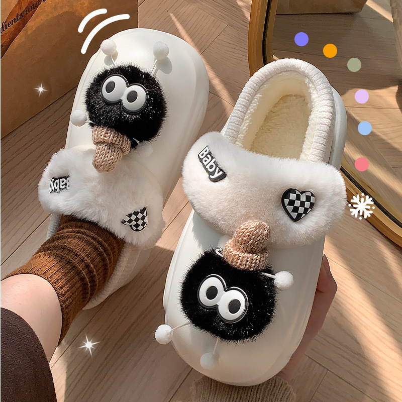 Zapatillas de algodón desmontables para mujeres de invierno para el hogar interior bolsas lindas para el hogar zapatillas impermeables cálidas para hombres