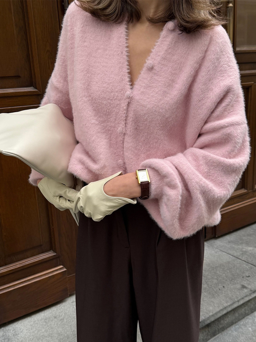 Suéter transfronterizo Europa y América 2026 primavera y verano nuevo cuello redondo de hebilla de una sola fila cardigan suelto vento perezoso camisa de punto casual