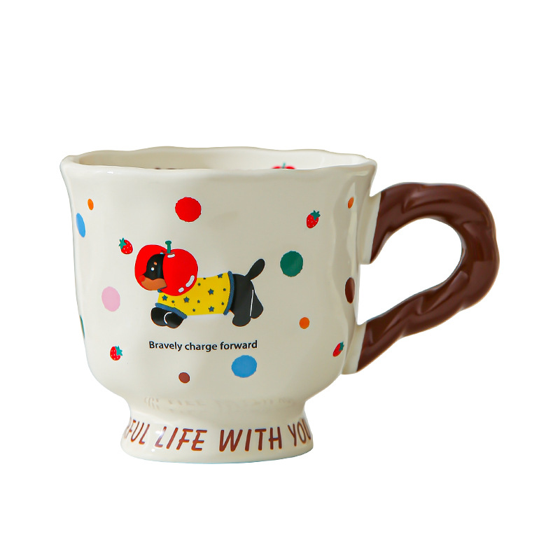 Creativo lindo salchicha cerámica taza taza de pareja taza de agua taza de café casera regalo de cumpleaños para amigos