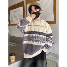 男童冬装套头毛衣2025新款中大儿童秋冬款针织衫男孩冬季毛线衣潮