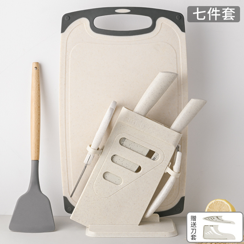 Yangjiang cuchillo de acero inoxidable cuchillo de cocina combinación de utensilios de cocina conjunto de corte conjunto completo de cuchillo de cocina tablero de cocina 2 en 1 uso doméstico