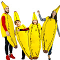 成人儿童万圣节搞笑cos香蕉服 亲子装情侣服演出狂欢节水果服装