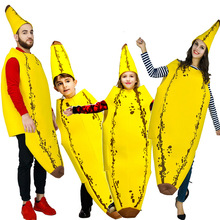 搞笑香蕉cos服 演出亲子装 万圣节香蕉情侣服 狂欢节水果服装
