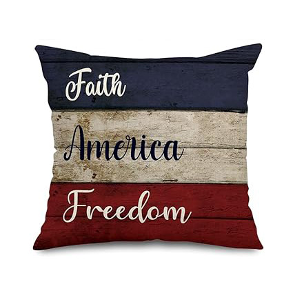Transfronterizo Día de la Independencia de Amazon impresión lino almohada funda aniversario para celebrar el hogar vestido almohada funda mayorista