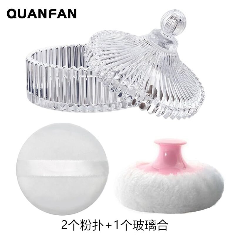 立绒长毛圆形蝴蝶结闪亮丝带扑婴儿爽身粉扑宝宝干粉扑散粉扑修容