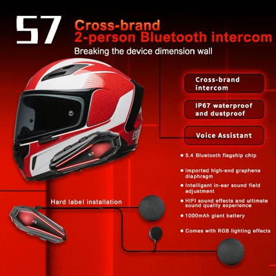 Motorcycle Helmet Headset: Noise Reduction Team Cycling Intercom
