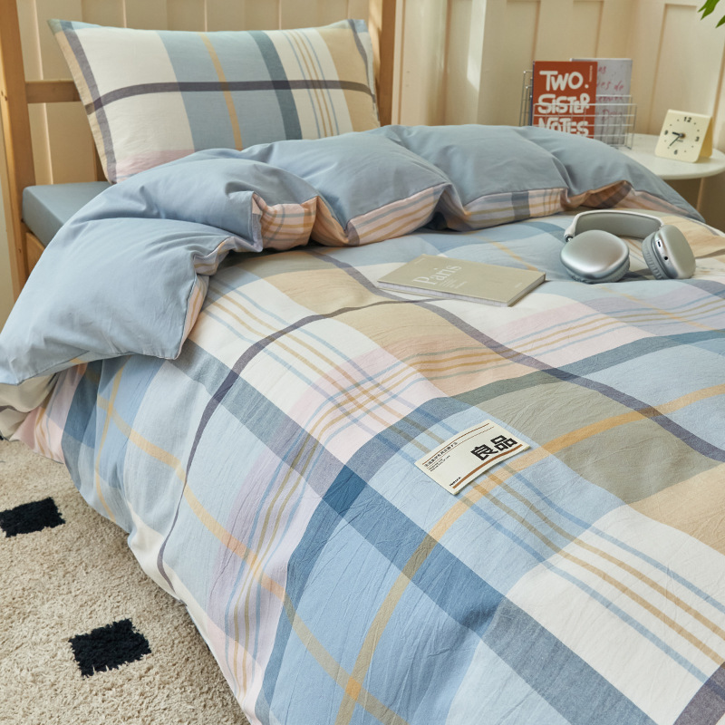 Ropa de cama de tres piezas para dormitorio de estudiantes universitarios de algodón puro 90x190 literas individuales para la apertura de la escuela secundaria