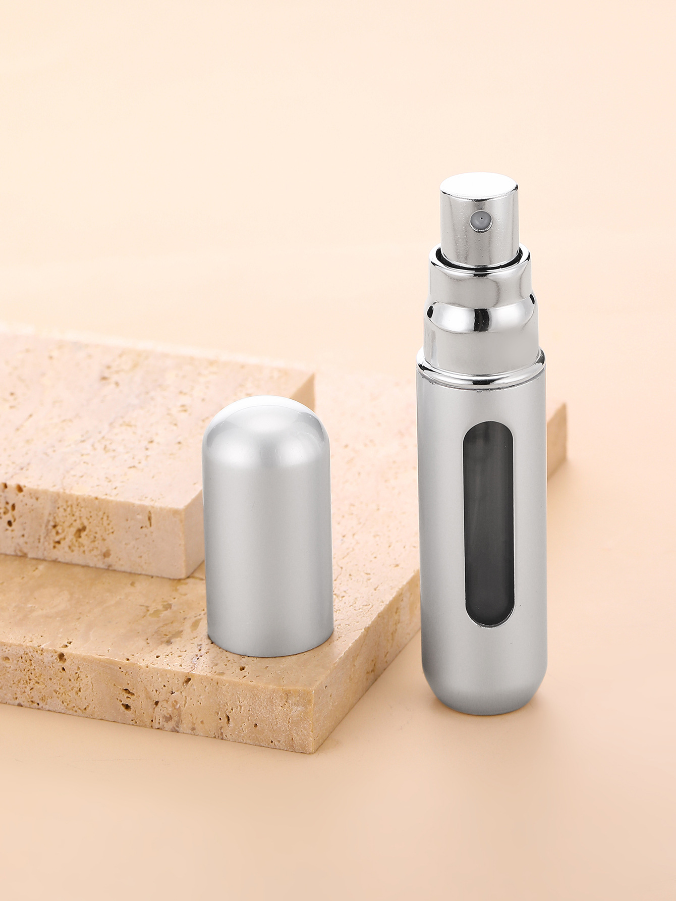 Botella de perfume recargable de 5 ml con base de color macarrón, botella de spray portátil de aluminio, botella reciclable para muestras líquidas image 22