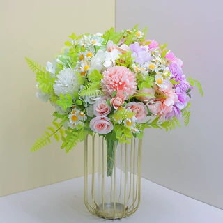 北欧ins仿真雏菊玫瑰婚庆手捧花束 婚礼摄影道具花艺家居装饰仿真