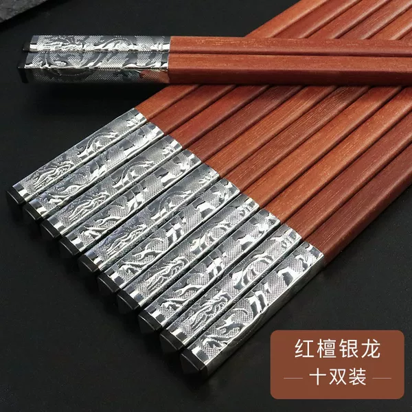 (Silver Dragon) Natural Red Sandalwood 10 Pairs