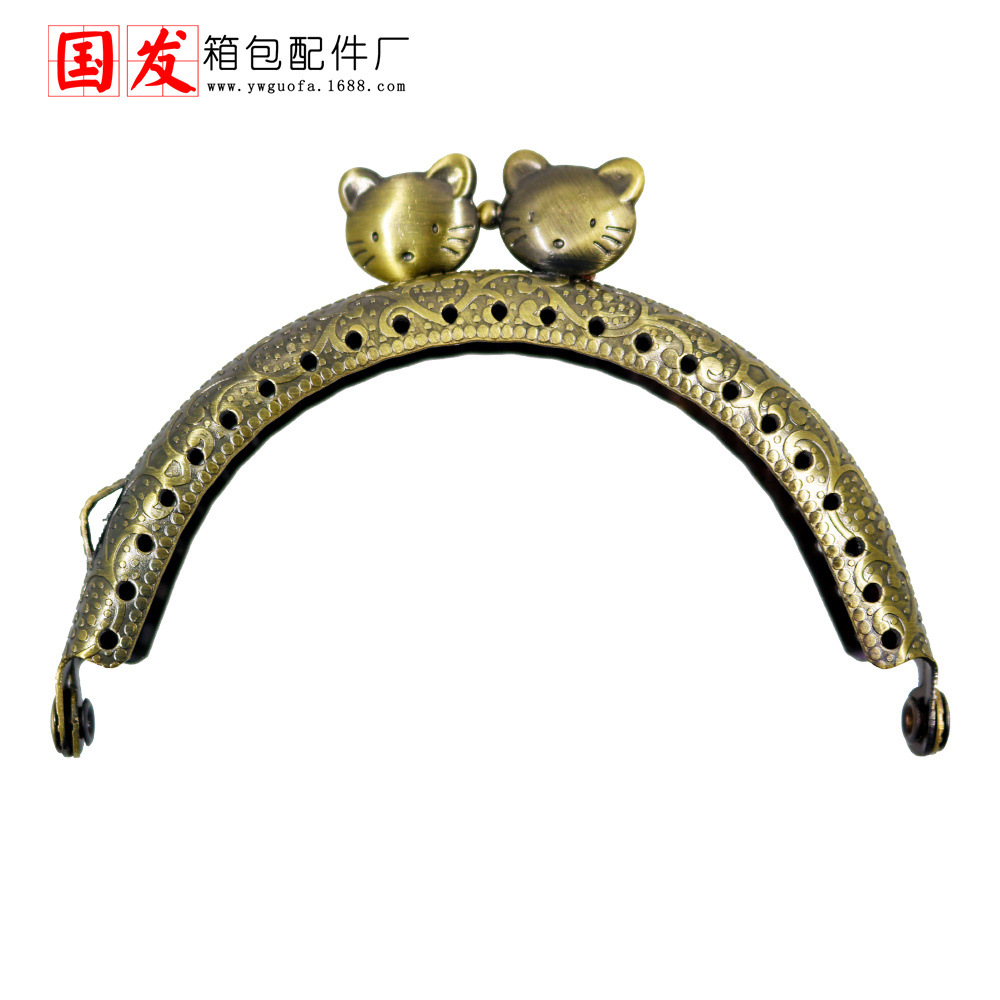 8.5CM 10.5CM 12.5CM relieve cuadrado cabeza de gato oro boca al por mayor semicircular cabeza de gato animal