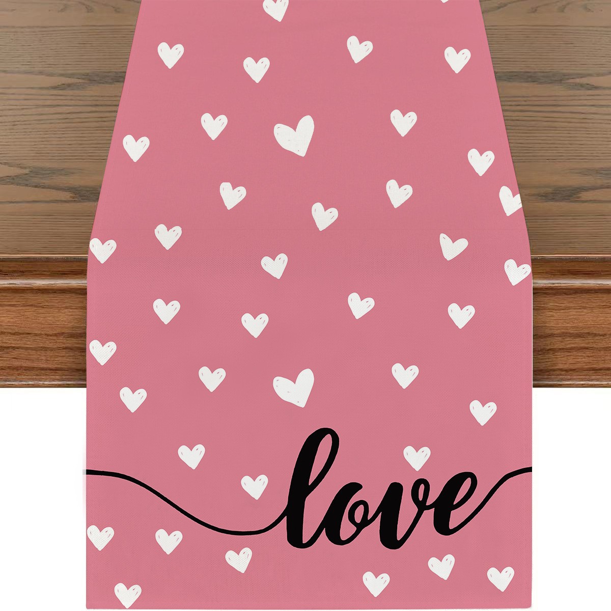 Artículos populares transfronterizos: Mantel para restaurante del Día de San Valentín, camino de mesa de lino con estampado de dibujos animados, mantel individual a prueba de polvo y resistente a las manchas, cubierta para mesa de café.