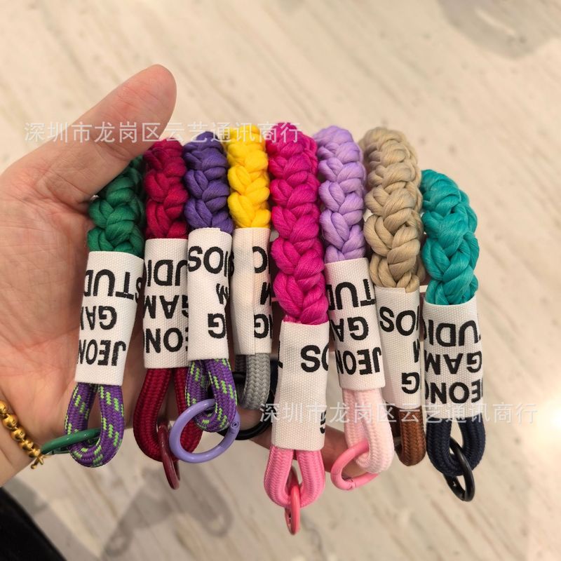 跨境多巴胺麻花编绳垫片手机挂绳户外便携包包改造相机水杯手腕绳|undefined