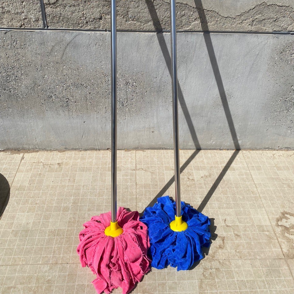 스테인레스 스틸 막대 둥근 머리 걸레 부동산 청소 가정용 흡수성 걸레 바닥 걸레 건식 및 습식 이중 용도 구식 바닥 걸레