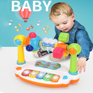Cross-Border Educational Music Kingdom Baby Electronic Keyboard Toy Multi-Functional Baby Early Education Singing Instrument with Light