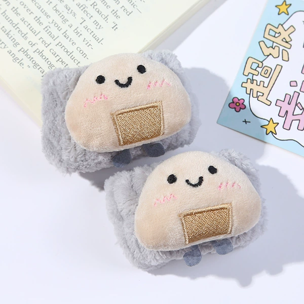 Cartoon wristband-1 pair of gray wrist khaki rice balls