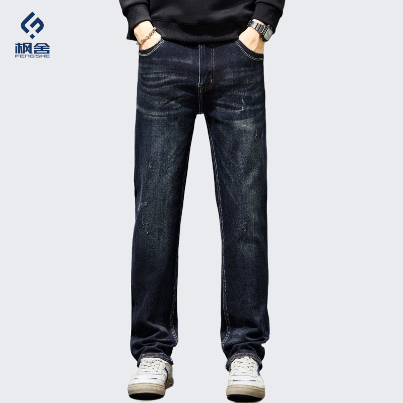 Popular Men's Clothing / 2026 Spring and Autumn New Retro Washed Slim Straight Jeans Stretchy Men's Business Trousers
