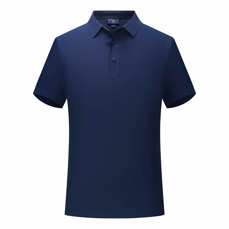 Adhesivo sin costuras de alta gama de secado rápido de seda de hielo fresco sedoso antiarrugas solapa de negocios ligera manga corta polo camiseta personalización