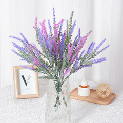Simulated Plant Soft Plastic Purple Lavender Stems Bundle, Rural Style Decor Stems, Cross-Border Artificial Greenery