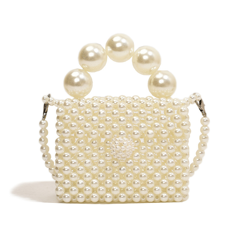 Bolsa de caja de princesa de aire extranjero, bolso de moda de perla de viento, bolso de mochila infantil, bolso de verano de comercio exterior nuevo color de contraste para niños