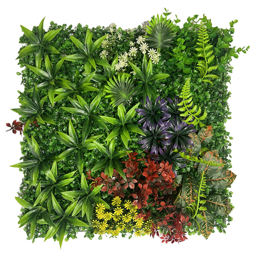 Simulación transfronteriza de plantas pared verde pared decoración floral fondo césped de plástico fábrica al aire libre césped mayorista