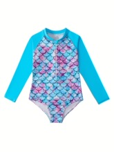 A 13291 Long Sleeve Mermaid Swimsuit Kids ��ͯ����Ӿ��