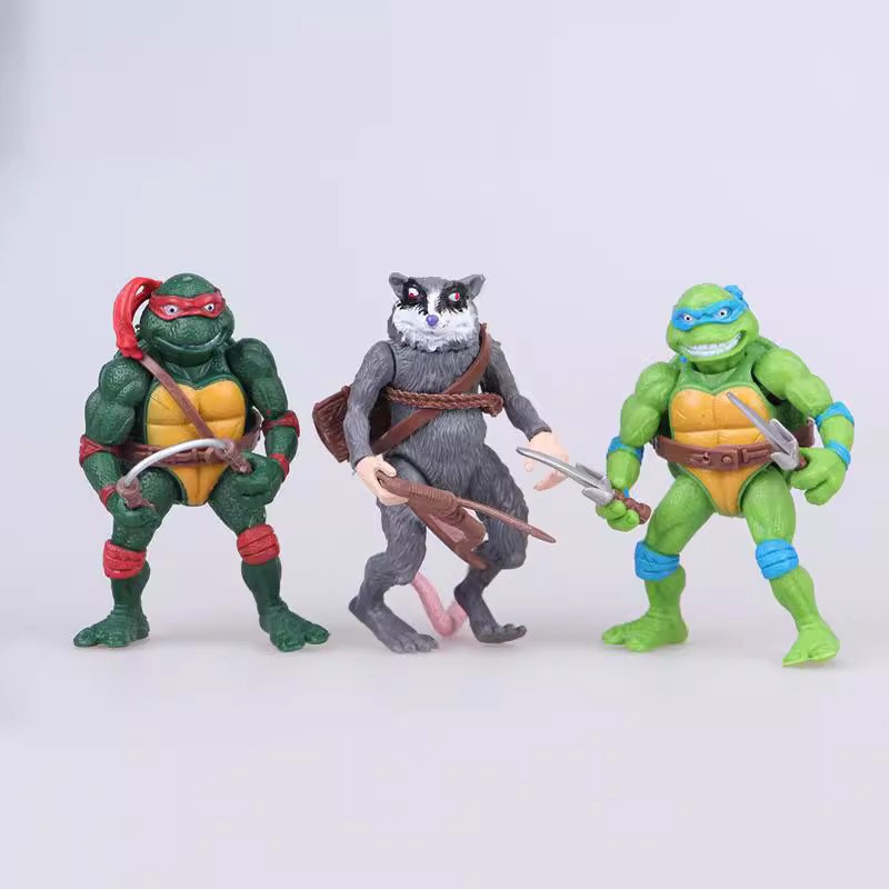 2014 애니메이션 에디션 6 십대 돌연변이 닌자 거북이 손으로 만든 인형 TMNT 액션 피규어 장난감 모델 장면 장식품