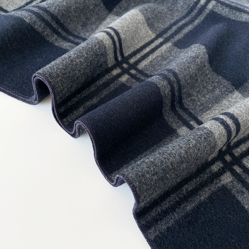 Sciarpa calda da uomo in lana spessa autunno inverno, semplice e alla moda scialle in cashmere in stile britannico_voghion.com