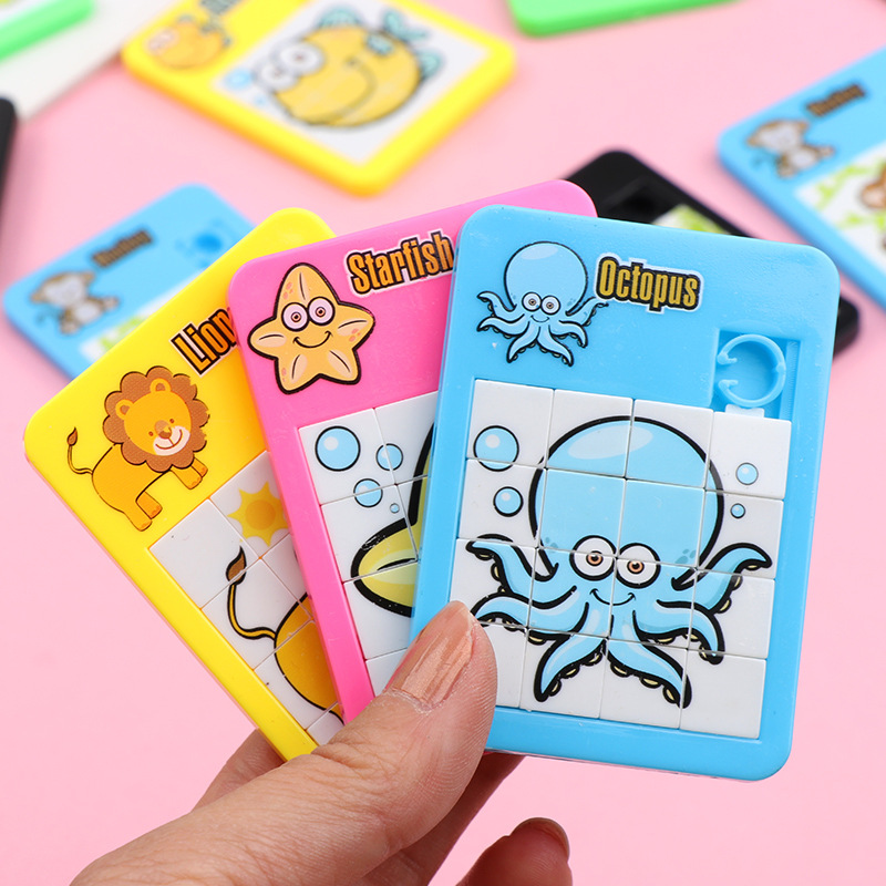 Animal Hua Rongdao niños deslizante puzzles móviles niños juguetes de entrenamiento de pensamiento lógico regalos para niños