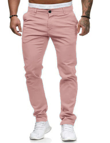 Suministro transfronterizo Comercio exterior otoño nuevos pantalones casuales de los hombres europeos y americanos de estilo delgado de los hombres pantalones casuales de color sólido al por mayor