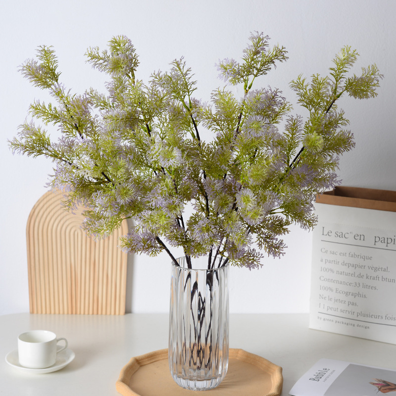 Simulación de plantas verdes, pino Penglai, hierba de colofonia gorda, decoración de salas de bodas, paisajismo, hojas de flores de bosque, flores artificiales