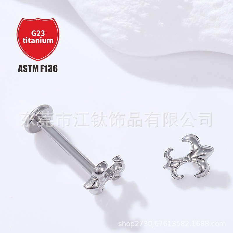 Pointed titanium steel lip stud product view
